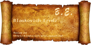 Blaskovich Ernő névjegykártya